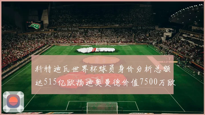科特迪瓦世界杯球员身价分析总额达515亿欧扬迪奥曼德价值7500万欧